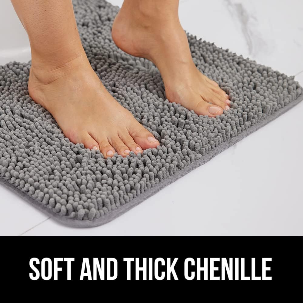 Lunexi GRIP Bath Rug Mat, Thick Soft Absorbent Chenille, Quick Dry Microfiber Mats, Rubber Backing Washable Shower Floor Rugs, Bathmat Runner,Bathroom Home Decor Accessories