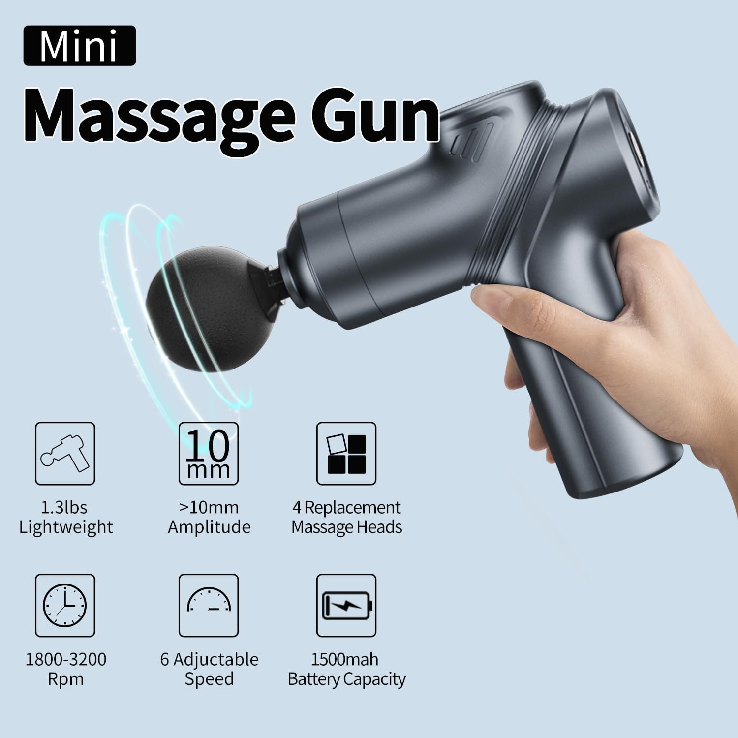 Massage Gun Deep Tissue, Silent Brushless Motor and Portable Massage Gun