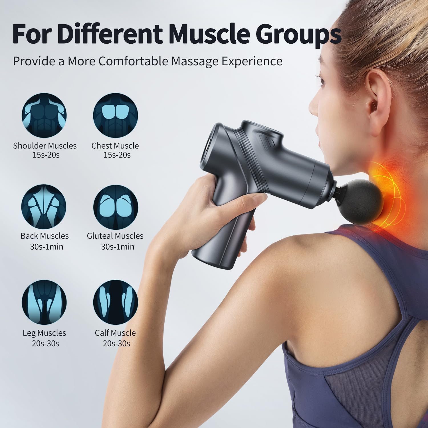 Massage Gun Deep Tissue, Silent Brushless Motor and Portable Massage Gun