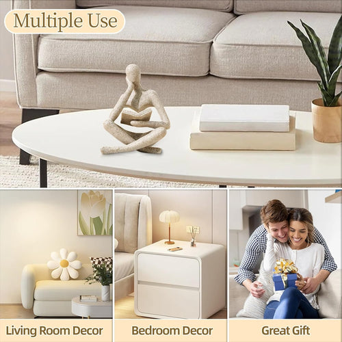 Bookshelf Decor Thinker Statue - Abstract Art Reading Thinker Sculpture Figurine Aesthetic, Modern Home Decoration for Living Room Office Shelves Coffee Table Desk Decor