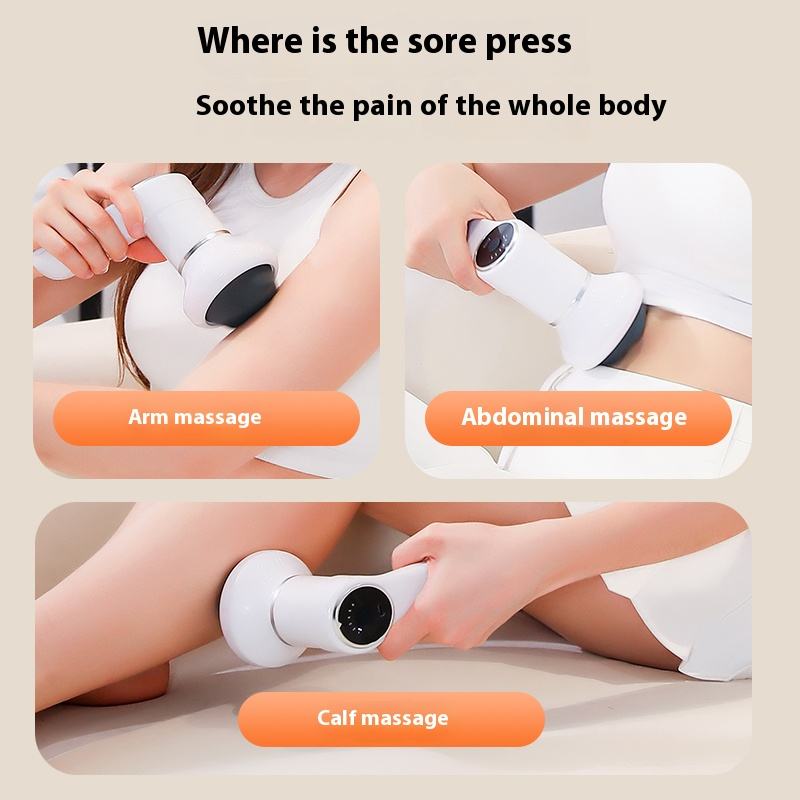 Multifunctional Rechargeable Wireless Electric Massager Intelligent Heating Massage Gun with LCD Digital Display