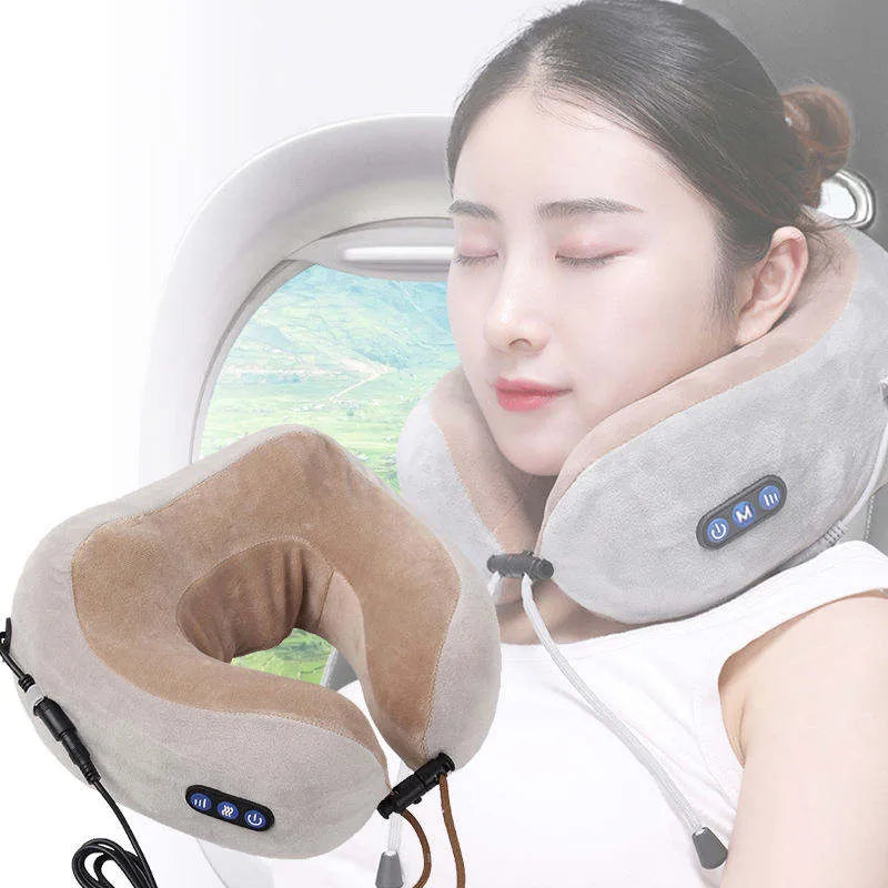 Neck & Shoulder Massager with Heat – Portable Memory Foam Massage Pillow