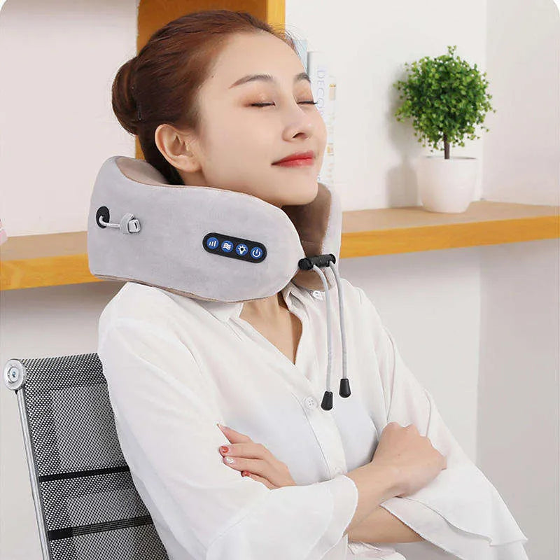 Neck & Shoulder Massager with Heat – Portable Memory Foam Massage Pillow